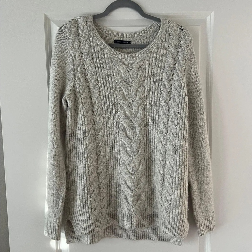 Gray Cable Knit Sweater